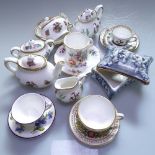 Miniature cabinet cups and saucers, including Coalport, Hammersley and Spode, and 2 miniature
