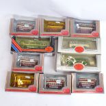 A collection of exclusive First Editions 1:76 scale Diecast model buses, all boxed