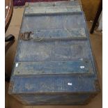A Vintage steel-bound painted trunk, for Standard Telephones and Cables Ltd Maintenance Department