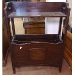 1920s oak Canterbury/bookstand, W55cm