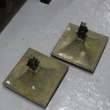 A pair of cast-iron finials, W33cm