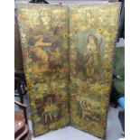 A decoupage decorated 4-fold draught screen