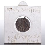 A rare silver coin, King Baldred Saxon penny.
