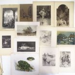 A folder of Antique prints 1800 - 1930