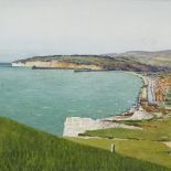 Herbert Ahier, watercolour, Newhaven from Seaford Head, signed, 7" x 10", framed Good condition