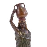 Bergman Vienna cold painted bronze erotic figure of a Middle Eastern woman carrying a water pot, her