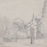 Francis Dodd, watercolour, St Michael's church, Blackheath Park, 9" x 12", framed Good condition