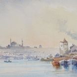 Charles Patrickson, watercolour, a scene on the Bosphorus Istanbul, signed, 10" x 15, framed Very