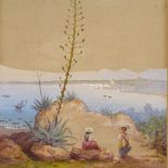 Domenico de Angelis (Italian 1852 - 1904), pair of watercolours, coastal scenes, both signed, 6" x