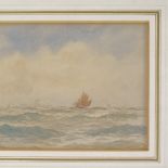 W S Tomlinson, pair of watercolours, shipping off the coast, signed and 1905, 4.5" x 7", framed