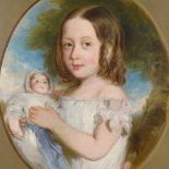 Mid-19th century English School, oil on canvas, portrait of Caroline Morgan Bazeley, eldest daughter