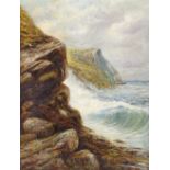 Sidney Yates Johnson (fl. 1890 - 1926), oil on canvas, Cornish coastal scene, signed with
