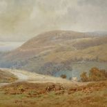 E H Marten, watercolour, a scene on the South Downs near Seaford, signed, titled on mount, 11" x