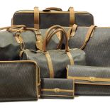 CHRISTIAN DIOR - a Vintage set of Honeycomb Monogram luggage, comprising suitcase, weekend