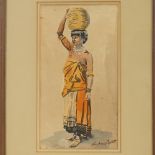 Sydney Carter, pair of watercolours, African figures, signed, 11" x 5.5", framed Paper