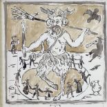 Follower of Austin Osman Spare (1886 - 1956), watercolour, Robin Goodfellow, signed with monogram,