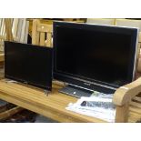 A Samsung 20" flat screen TV, and a Sony Bravia 26" flat screen TV, both with remotes, GWO
