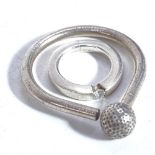 A Georg Jensen silver golfing keyring, and a stylised silver stone set ring (2)