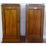 A pair of Victorian mahogany bedside cupboards, W37cm