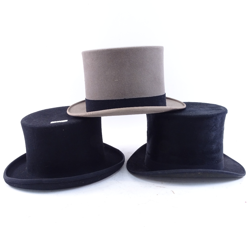 3 Vintage top hats - Image 2 of 3