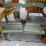 A pair of Vintage slatted folding garden chairs