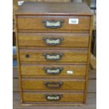 A Vintage table-top 6-drawer filing chest, W32cm