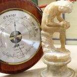 Various collectables, including Cunard White Star programmes, carved alabaster sculpture, barometer,