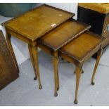 1930s rectangular nest of 3 occasional tables