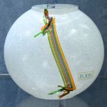 BERTIL VALLIEN FOR KOSTA BODA - a late 20th Century Swedish art glass Rainbow vase, spheroid form