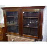 A Victorian mahogany bookcase top, with 2 glazed doors, W127cm