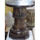 A Continental hardwood pedestal, height 46cm