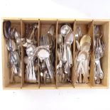 A large quantity of Old English and mixed plated cutlery