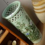 Chinese green ground ceramic stick stand, 61cm