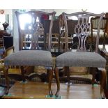 A pair of Antique mahogany Chippendale style side chairs