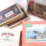 A collection of Vintage puzzles, including Chad Valley GWR etc