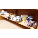 Art Deco Adelaide teaware, Clarice Cliff cups, doll for reassembly etc