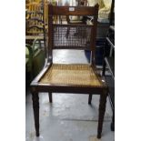 A Regency mahogany side chair, with cane panelled seat, on fluted legs