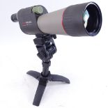 A Kowa Prominar 20x TS-614 spotting scope, with tripod stand and waterproof canvas casing