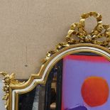 A modern gilt-framed wall mirror, overall height 108cm