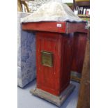 An unusual painted post box, with painted lead roof, W56cm
