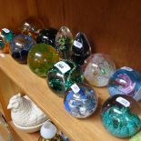 12 various glass paperweights, including Selkirk and Caithness
