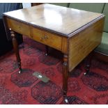 A fine quality Regency mahogany drop leaf table, with 2 frieze drawers, in the manner of Gillow,