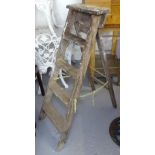 A Vintage pine folding step ladder