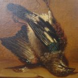 19th century oil on canvas, still life bird, unsigned, 45cm x 34cm, framed