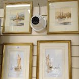 Ken Hammond, set of 4 watercolours, ship portraits, signed, framed (4)