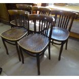 A set of 5 bentwood dining chairs, bears paper label for SBC Company Ltd London