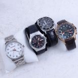 WITHDRAWN - 4 various gent's wristwatches, to include Aviator F Series, Nordica, and 2 others, 2