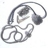 4 Scandinavian silver jewellery pieces, to include 2 pendants, and 2 chains and pendants