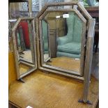 An Edwardian gilt-framed 3-fold dressing table mirror