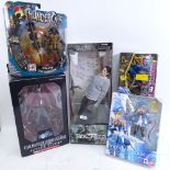 Various toy figures and statues, including Final Fantasy Advent Play Arts example, soft vinyl